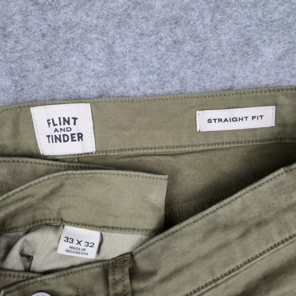 Flint and Tinder Straight Fit Pants Men's 33x32 Green Chino Casual Huckberry